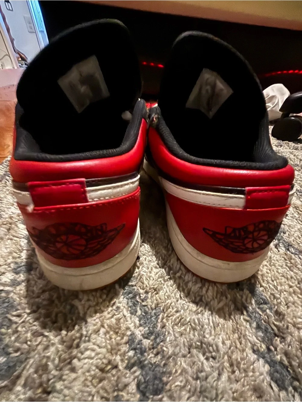 Jordan Men’s Low-Top Sneakers - Red, Black & White